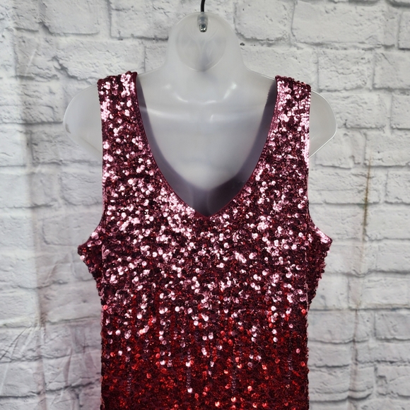 Maner Sequined Color Block Fade Party Dress - Picture 9 of 10